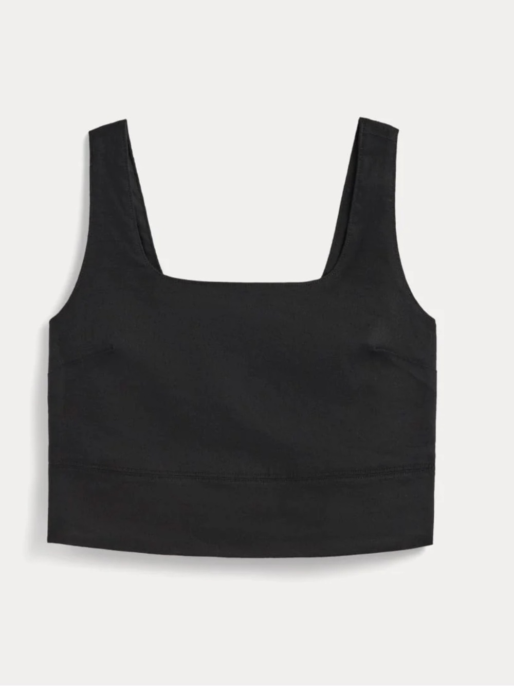 EVERLANE The Square Tank in Stretch Linen - Black Sz 8